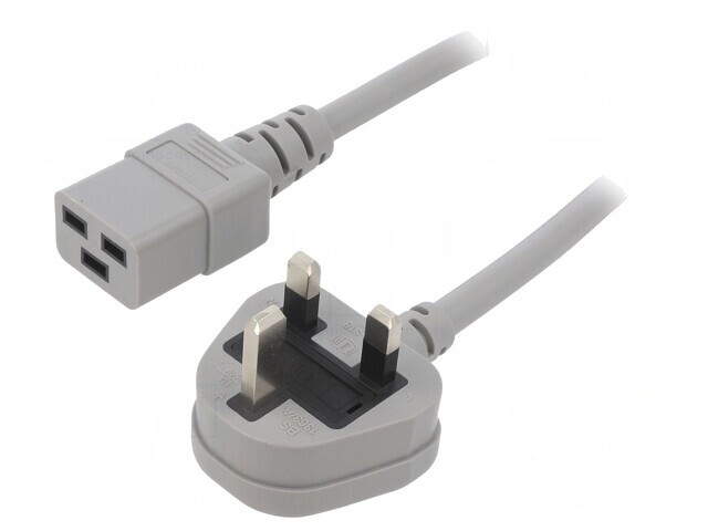 Cablu Alimentare 3x1,5mm2 2m Gri 13A