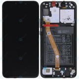 Huawei P smart+ (INE-LX1) Capac frontal al modulului de afișare + LCD + digitizer + acumulator negru 02352BUE