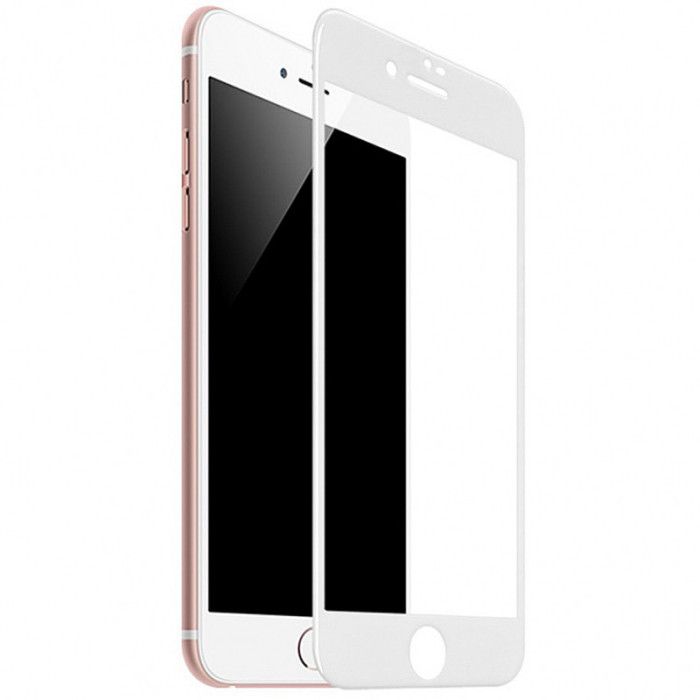 Folie Protectie Ecran HOCO pentru Apple iPhone 7 Plus / Apple iPhone 8 Plus, Sticla securizata, Full Face, 0.33mm, HD, Set 10 buc, Alba