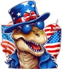 Sticker decorativ, Dinozaur, Albastru, Rosu, 66 cm, 1348STK-5