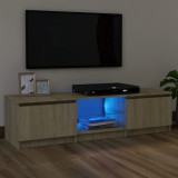 Comoda TV cu lumini LED, stejar sonoma, 120x30x35,5 cm GartenMobel Dekor, vidaXL
