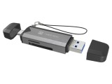 Cititor card memorie USB A și USB C OTG 3.1 NATEC 5Gbps negru-argintiu