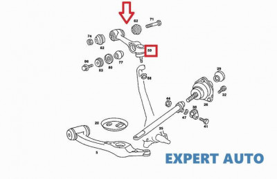 Suspensie roata axa fata stanga Mercedes (W123) COBRA 1976-1985 foto