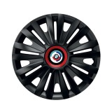 Cumpara ieftin Set 4 Capace Roti pentru BMW Nou, model Royal Black Cu Inel Rosu, R15, BMW