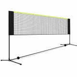 Set fileu badminton cu suport metalic si husa, 400x200 cm