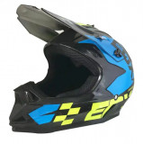 Casca Moto Cross/ATV , culoare negru/galben/albastru, XL