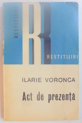 ACT DE PREZENTA de ILARIE VORONCA , 1972 foto