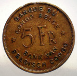 F.486 CONGO COLONIE BELGIANA ELEFANT 5 FRANCS FRANCI 1947, Africa, Alama