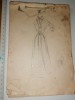 CAIET DESEN ANII 20 - SCHITE MODA / ROCHII - BUNE PENTRU INRAMAT - MULTE DESENE, Lemn, Oval