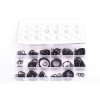 Set 225 garnituri O-ring, premium, rezistent la ozon, uleiuri, 1-4 mm, 3-22 mm - Negru, Dactylion