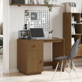 Birou Maro Miere vidaXL, 95x50x75cm, Lemn Masiv Pin, Sertar si Compartimente, Birou Calculator, Mobila Birou