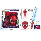 Set Supererou Spider-Man cu masca figurina si accesoriu extensibil cu lumini si muzica