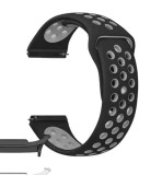 Curea silicon compatibila Samsung Galaxy Watch8 40mm, Negru/Gri
