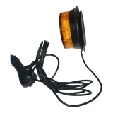 Girofar LED 19W 12-24V Auto, Prindere Magnetica, E-Mark, Portocaliu, Utilaje, Camioane