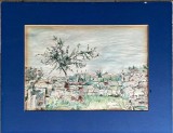Tablou / lucrare tehnică mixtă, Nicoleta RACIKOVSKI COSTIN, 28 x 20 cm suprafata lucrata, paspartu, arta romaneasca contemprana, artist roman