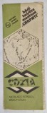 COZIA de NICOLAE C. POPESCU si DANUT CALIN , HARTA TURISTICA MONTANA , ANII '80 * MINIMA UZURA