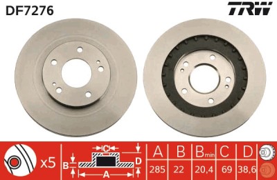 TRW DF7276 Disc frana foto