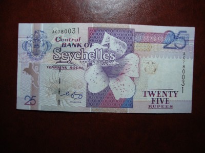 SEYCHELLES 25 RUPII 2008 SUPERBA foto