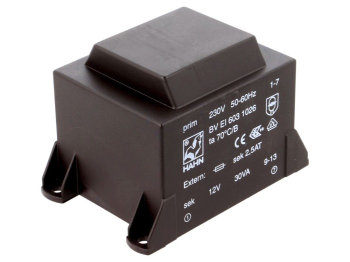 Transformator &icirc;ncapsulat 30VA 12V PCB