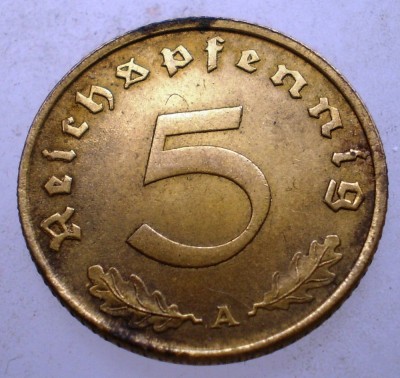 7.269 GERMANIA 5 REICHSPFENNIG 1937 A foto