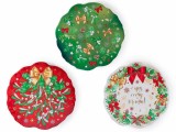 Set 3 suporturi vase fierbinti Craciun pluta ceramica multicolora &Oslash; 20 cm