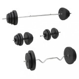 Set de haltera si gantere cu placi de greutate, 120 kg GartenMobel Dekor, vidaXL