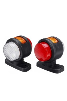 Set 2 lampi LED de semnalizare 12V-24V cu trei culori: alb-galben-roșu foto