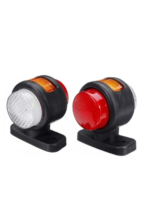 Set 2 lampi LED de semnalizare 12V-24V cu trei culori: alb-galben-roșu