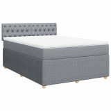Cumpara ieftin Pat continental, gri deschis, 140x200 cm, material textil