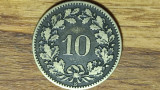 Elvetia - moneda de colectie rara - 10 rappen 1873 argint - foarte valoroasa !, Europa
