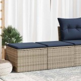 vidaXL Set mobilier grădină cu perne 2 piese gri poliratan/lemn acacia
