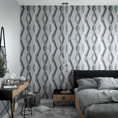 Noordwand Tapet &quot;Topchic Graphic Lines Diamonds&quot;, gri și negru