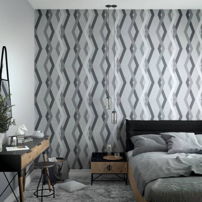 Noordwand Tapet &quot;Topchic Graphic Lines Diamonds&quot;, gri și negru 440464