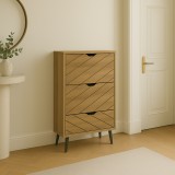 Cumpara ieftin Dulap pantofi Thelma, 10-12 perechi, Sonoma, 60 x 24 x 132 cm