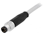 Conector M8 Tată 4 PIN Drept cu Cablu 0,5m PVC