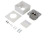 Soclu de perete Goobay RJ45 Cat 6 dublu IEEE 802.3at 68244 alb 0-70&deg;C