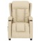 Fotoliu rabatabil electric, crem, material textil - 4