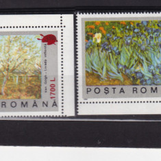 ROMANIA 2000 LP 1513 - 100 DE ANI DE LA MOARTE VAN GOGH +SUPRATIPAR PALETA MNH