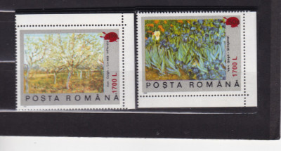 ROMANIA 2000 LP 1513 - 100 DE ANI DE LA MOARTE VAN GOGH +SUPRATIPAR PALETA MNH foto