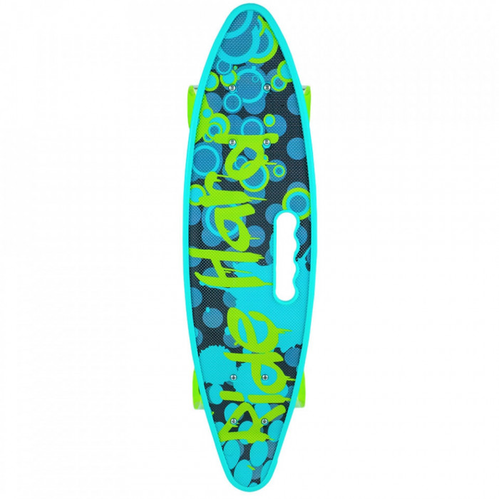 Placă skateboard cu roți silicon, led, Turcoaz