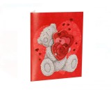 Set Felicitare de Dragoste 3D Teddy Bear Inimi cu Plic, 7.5x8.5cm, Rosu