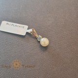 Cumpara ieftin Pandantiv cu perla si piatra bleu , placat cu aur 18K