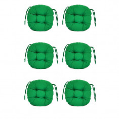 Set Perne decorative rotunde, pentru scaun de bucatarie sau terasa, diametrul 35cm, culoare verde inchis, 6 buc/set