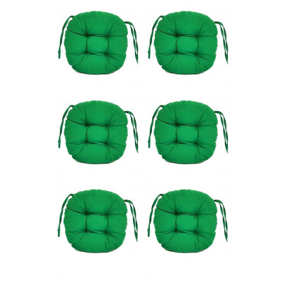 Set Perne decorative rotunde, pentru scaun de bucatarie sau terasa, diametrul 35cm, culoare verde inchis, 6 buc/set foto