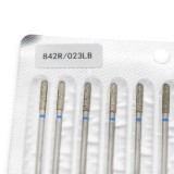 Set de 5 unități: Capăt de freză de diamant pentru cuticule, cilindru, br&acirc;u albastră, 842R/023LB