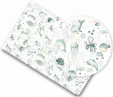 Cearceaf cu banda elastica 120x60 cm Green Sea Animals