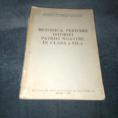 METODICA PREDARII ISTORIEI PATRIEI NOASTRE IN CLASA A VII A 1959