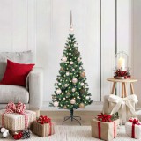vidaXL BraddeCrăciunartificial Verde 120cm PVC