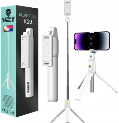 Selfie stick cu telecomanda control, model K20 - Alb foto