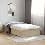 vidaXL Cadru de pat cu sertare stejar sonoma 100x200 cm lemn prelucrat 3280421